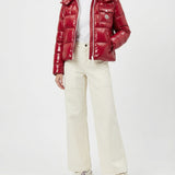 Leather-logo cotton trousers