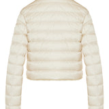 Fleurs bouclé‑trimmed short down jacket