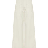 Leather-logo cotton trousers