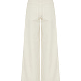 Leather-logo cotton trousers