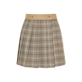 Checked pleated mini skirt