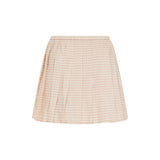 Vichy cotton-blend pleated mini skirt