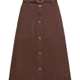 Moncler Belted cotton knee-length skirt