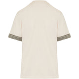 Crochet-trimmed cotton logo t-shirt