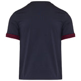 Crochet-trimmed cotton logo t-shirt