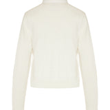 Padded zip-up wool cardigan