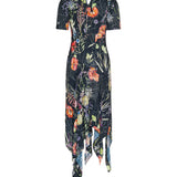 Floral‑print crepe midi dress