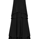 Tiered silk-blend midi dress