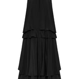 Tiered silk-blend midi dress