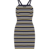 Striped sleeveless dress in cotton-blend