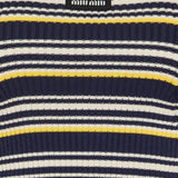 Striped sleeveless dress in cotton-blend