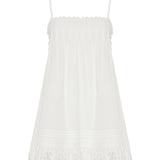 Saint Laurent Embroidered cotton poplin mini dress