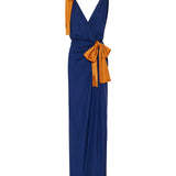 Draped silk satin dress