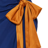 Draped silk satin dress