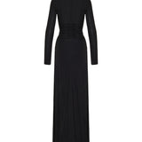 Christopher Esber Bezel quartz ruched long sleeve dress