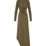 Bottega Veneta Asymmetric embellished gathered jersey maxi dress