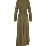 Bottega Veneta Asymmetric embellished gathered jersey maxi dress