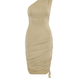 Balmain Ruched one shoulder dress