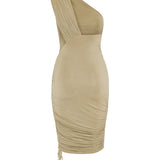 Balmain Ruched one shoulder dress