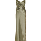 Balmain Embellished shoulder silk maxi dress