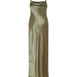 Balmain Embellished shoulder silk maxi dress