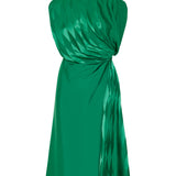 Versace Jacquard silk draped midi dress