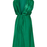 Versace Jacquard silk draped midi dress