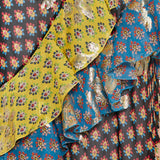 Etro Long silk dress with fil coupé rose motif