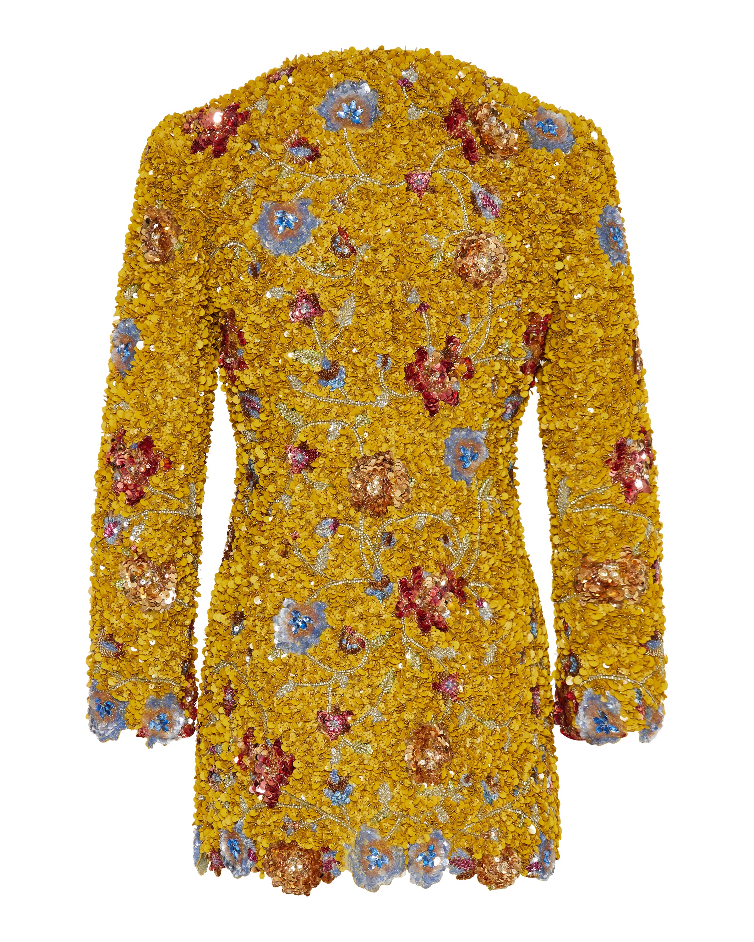 valentino garavani sequin dresses Valentino Garavani Sequined Long-Sleeve Mini Dress