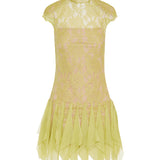 Valentino Garavani Lace flounced mini dress