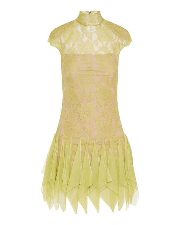 Valentino Garavani Lace flounced mini dress