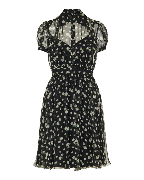Dolce & Gabbana Rose and polka dot chiffon dress