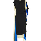 Draped cotton midi dress