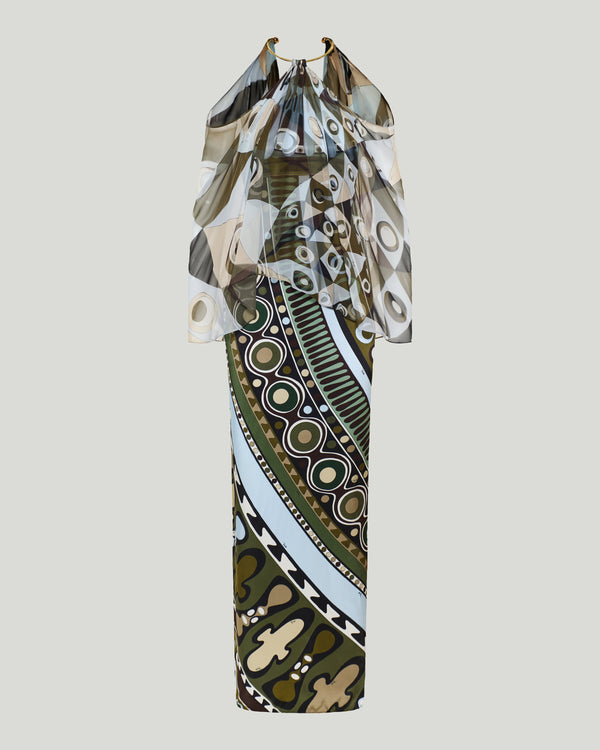 Pucci Occhi print satin and chiffon dress