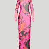 Pucci Orchidee mesh maxi dress