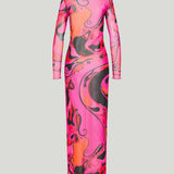 Pucci Orchidee mesh maxi dress