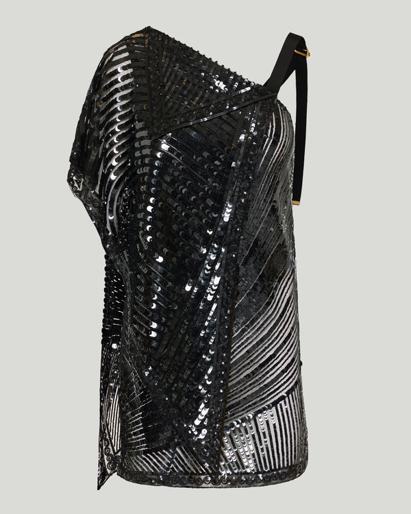 Pucci Asymmetrical embroidered foulard dress