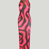 Pucci Labirinto print long fitted dress