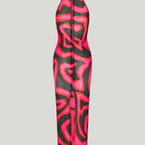 Pucci Labirinto print long fitted dress