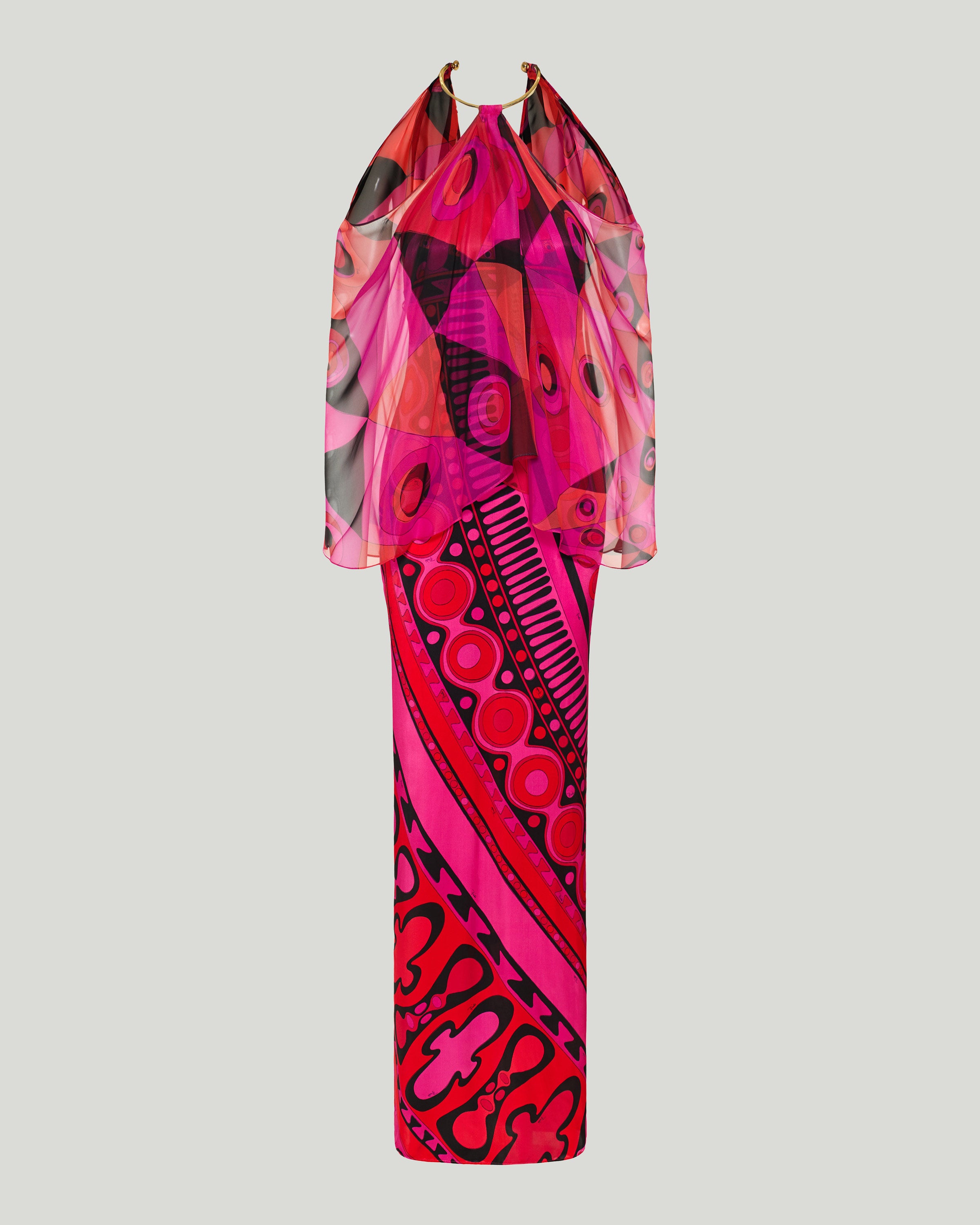 Pucci Occhi print satin and chiffon dress – Luisa World