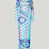 Pucci Vivara print tulle maxi dress