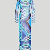 Pucci Vivara print tulle maxi dress