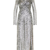 Rabanne Metallic-effect lace midi dress