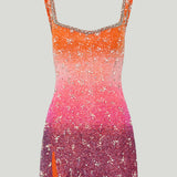 Clio Peppiatt Sunset gradient mini dress