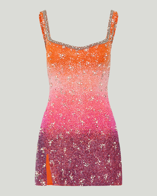 Clio Peppiatt Sunset gradient mini dress
