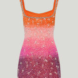 Clio Peppiatt Sunset gradient mini dress