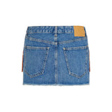 Alanui Golden Dusk denim mini skirt