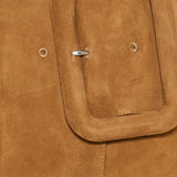 Suede mini skirt with buckle belt