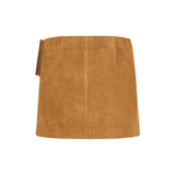 Suede mini skirt with buckle belt
