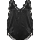 Saint Laurent Laced romper in silk crepe muslin